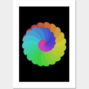 Rainbow Spiral Flower Posters and Art